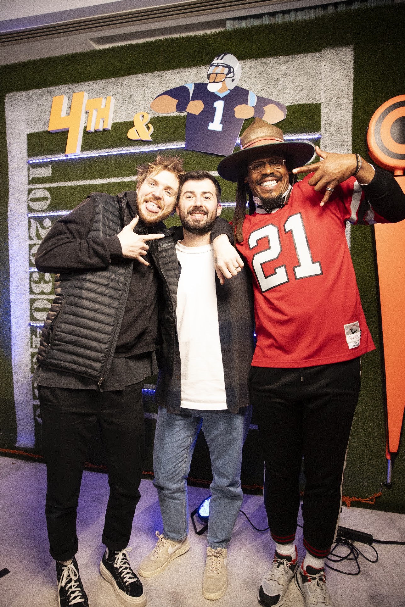 Group photo with Kent and Cam Newton on the Fourth and One set